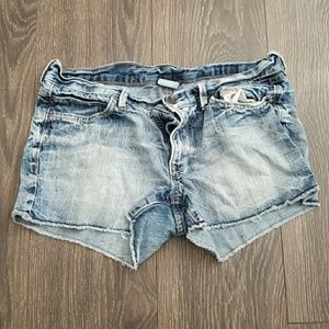 Distressed Denim Shorts
